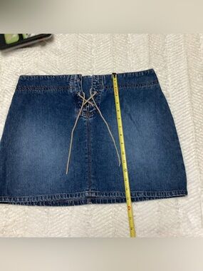 Vintage Style Route 66 Denim Mini Skirt Sz 11/12 Cotton Jean Skirt